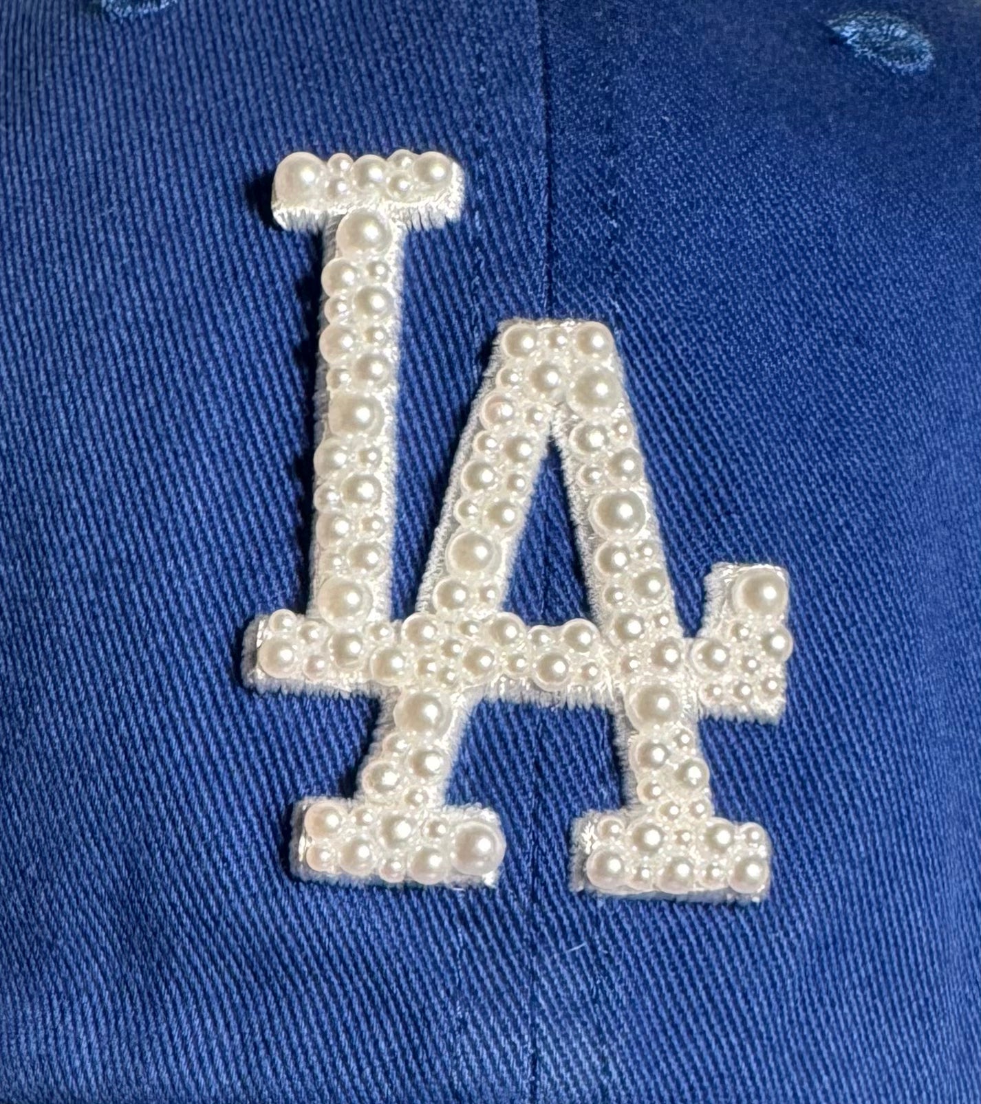 Royal Blue LA Dodgers Pearl Embellished Adjustable Cap