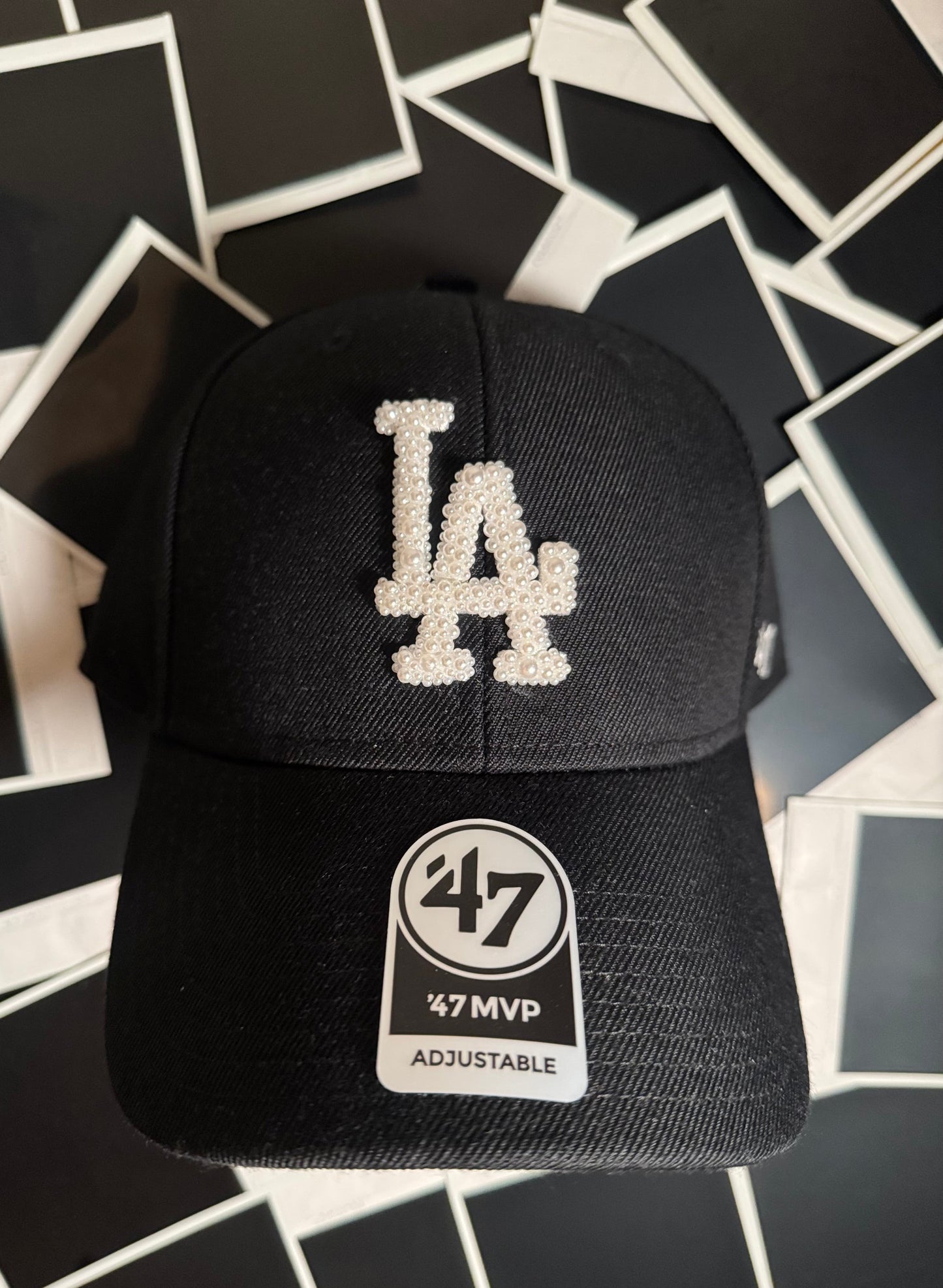 Pearl-Embellished LA Cap