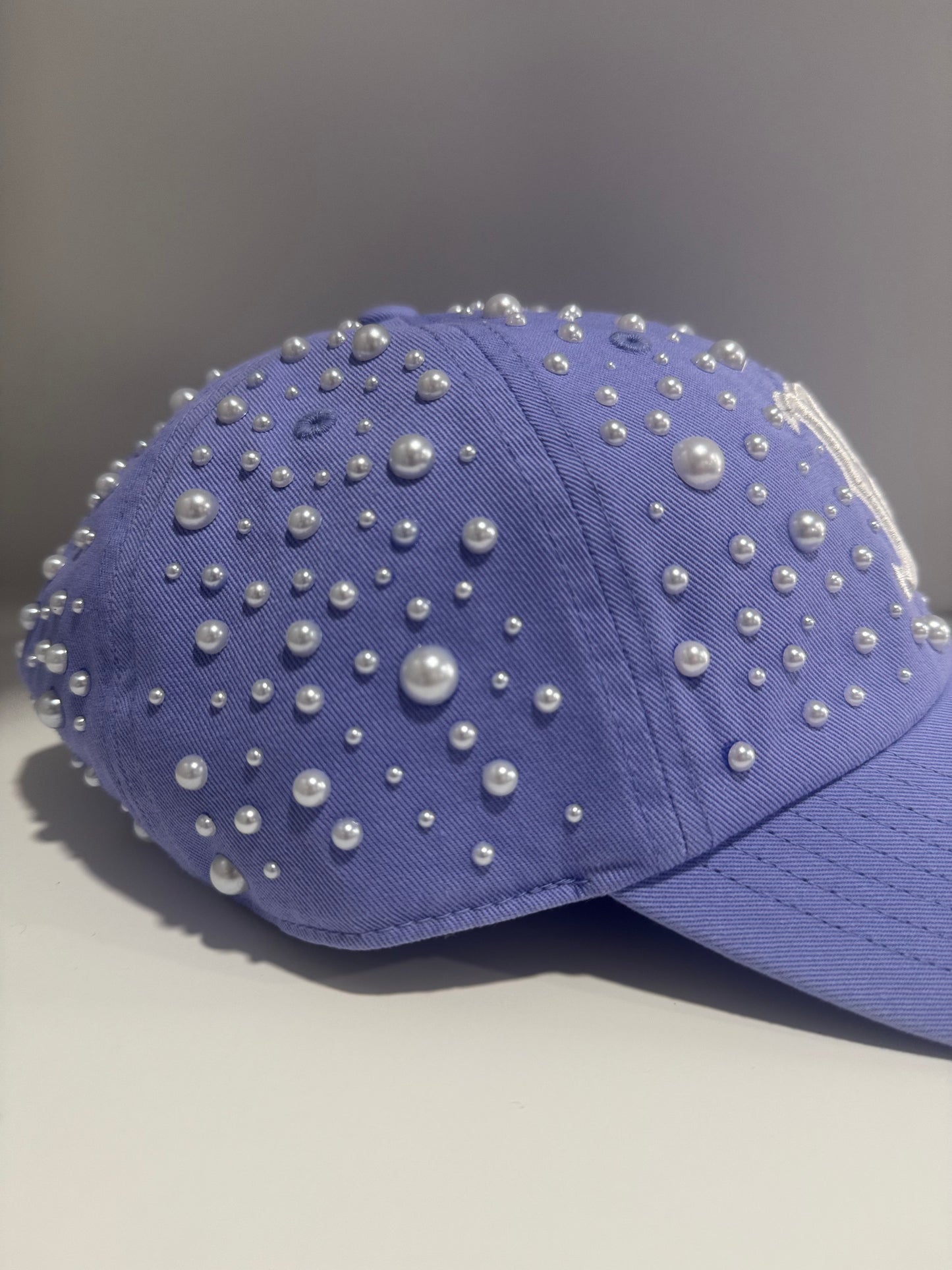Boston “B” Lavender Cap with Pearl Detailing