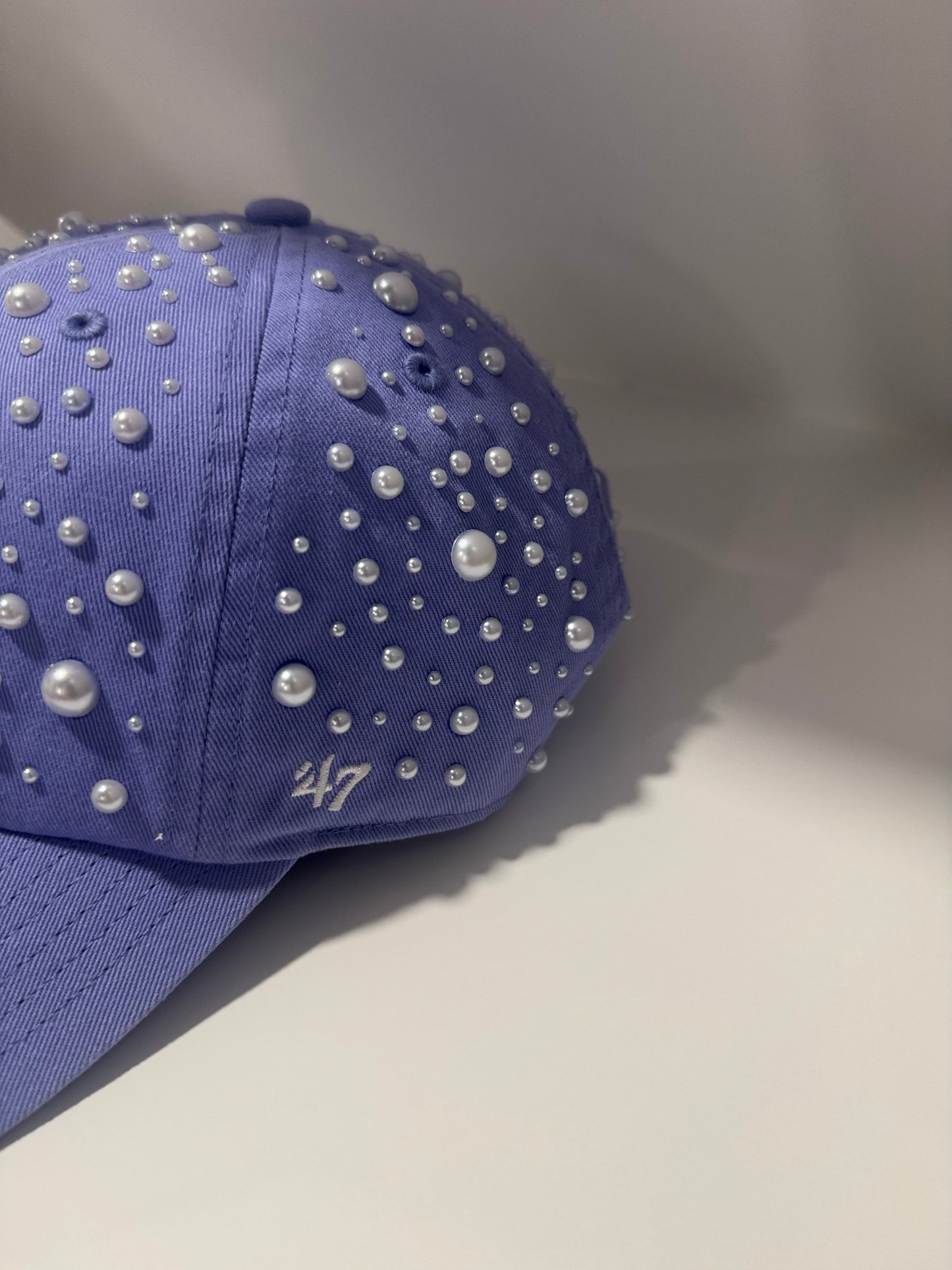 Boston “B” Lavender Cap with Pearl Detailing
