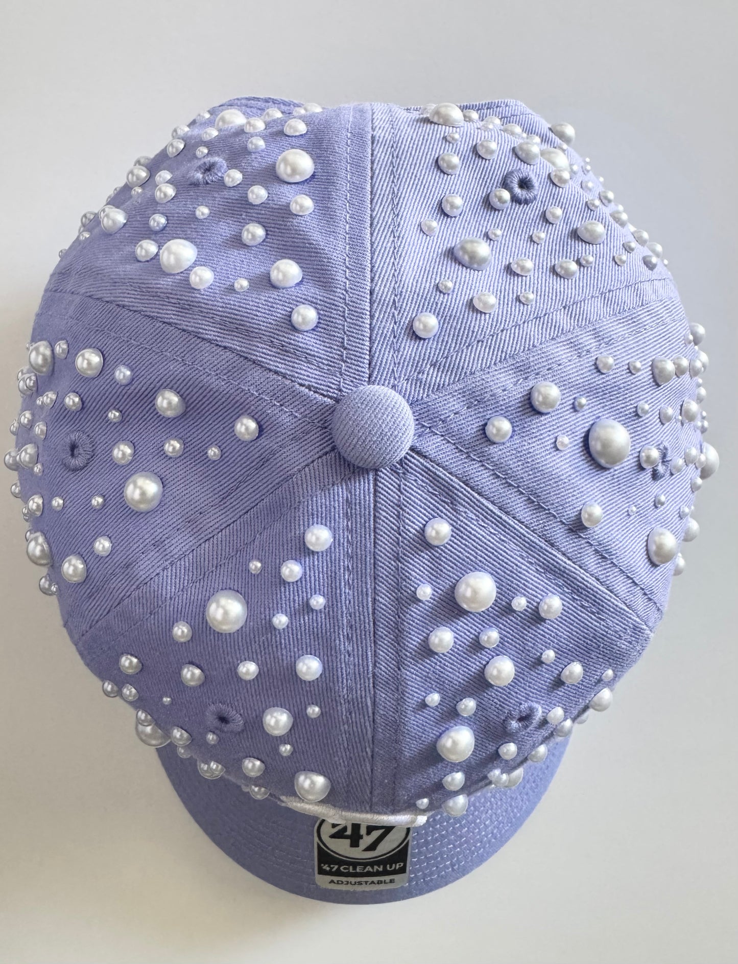 Boston “B” Lavender Cap with Pearl Detailing