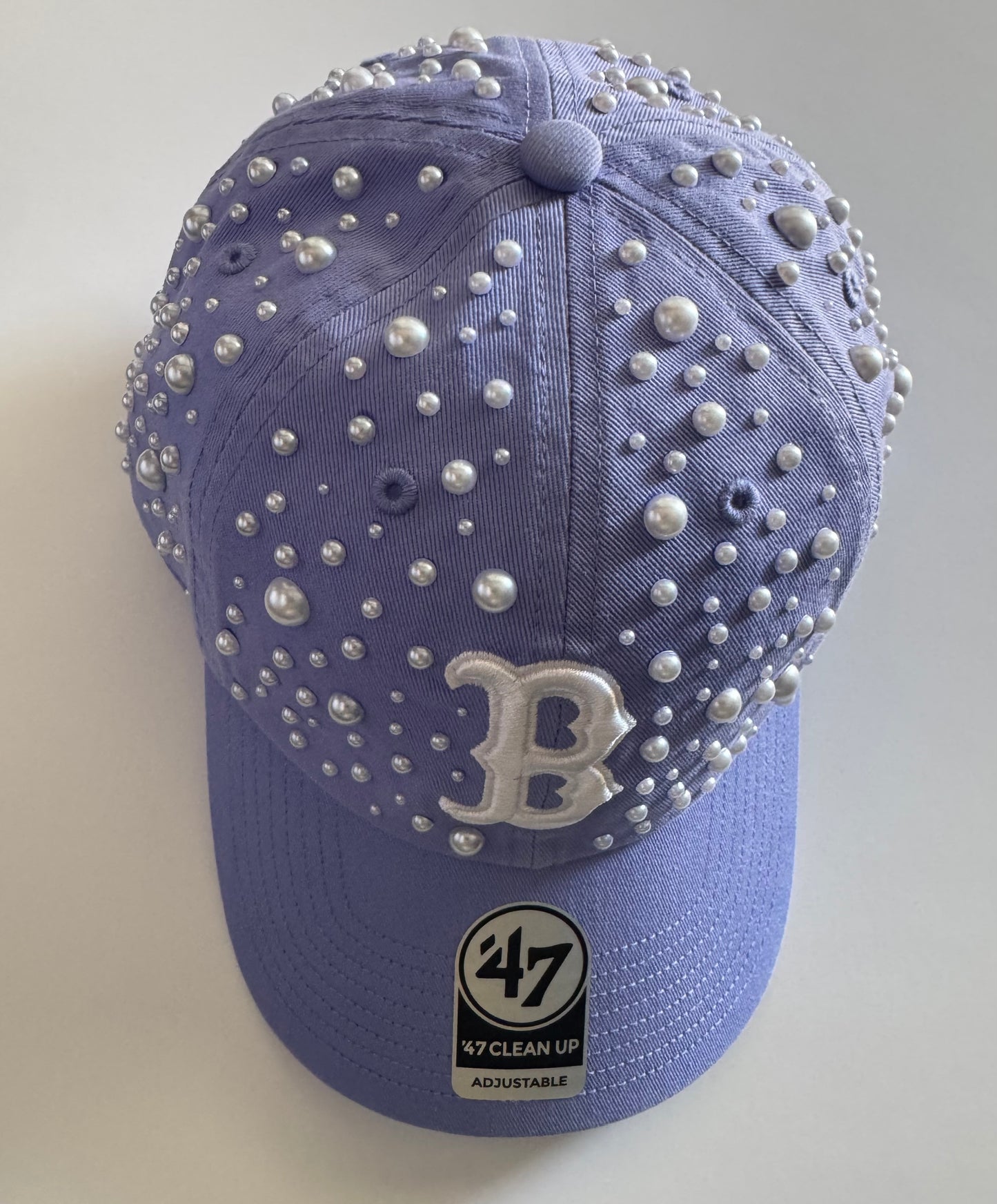Boston “B” Lavender Cap with Pearl Detailing