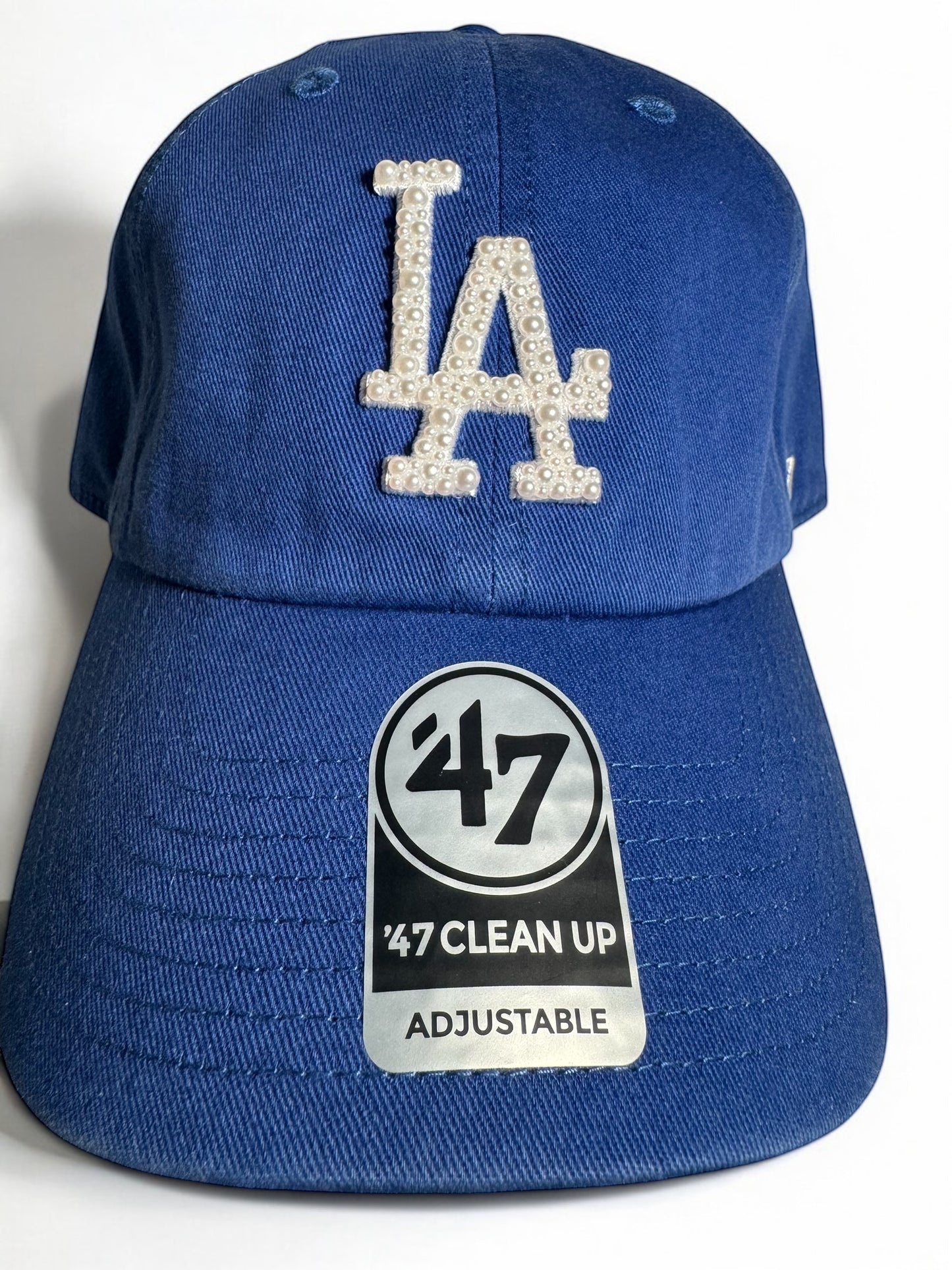 Royal Blue LA Dodgers Pearl Embellished Adjustable Cap